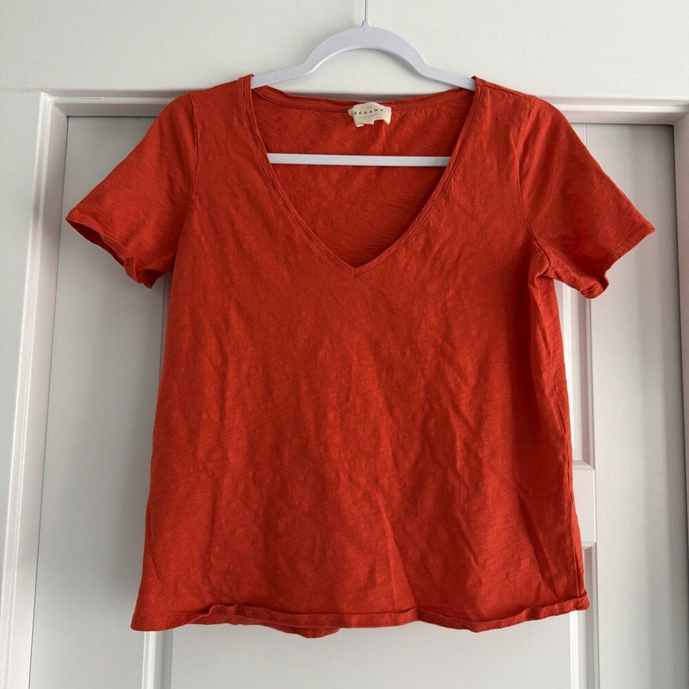 Sézane Orange Organic Cotton Parisian T-Shirt Women's Size medium